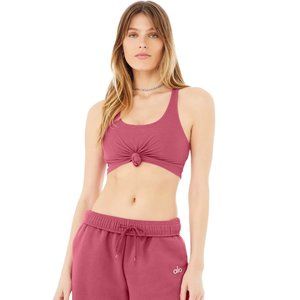 Alo Knot Sports Bra in Raspberry Sorbet (Size S)